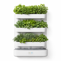 Hydroponic Herb Garden Designed for Indoor Growing, 3-Tier Wall Mount, Smart Reservoir, LED Lighting System